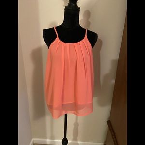 Coral blousy tank top